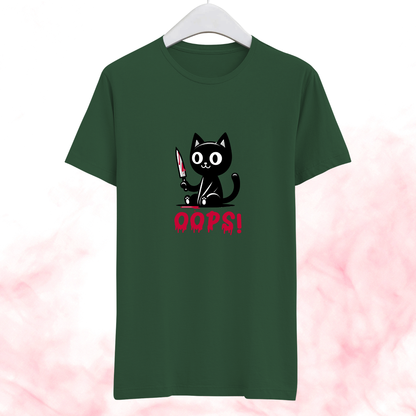 OOPS - Funny Cat Half Sleeve Tshirt