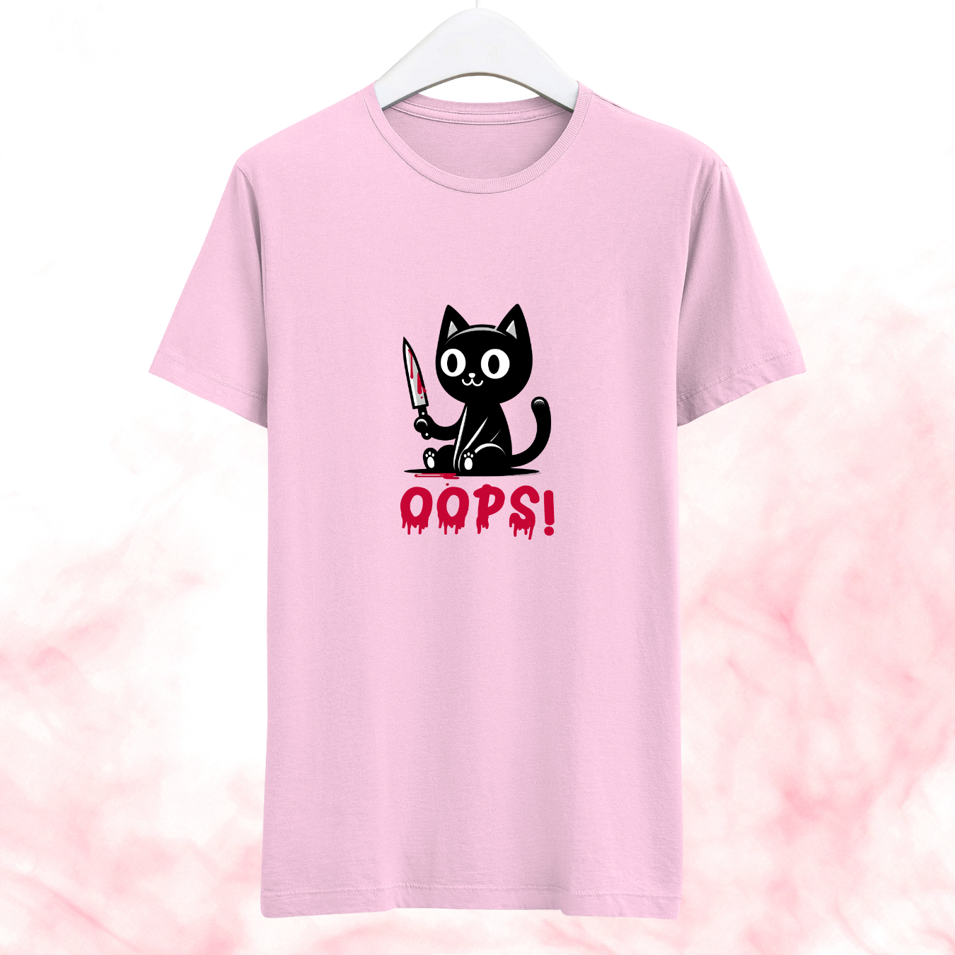 OOPS - Funny Cat Half Sleeve Tshirt