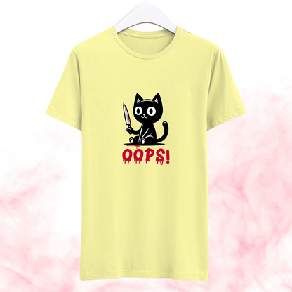 OOPS - Funny Cat Half Sleeve Tshirt