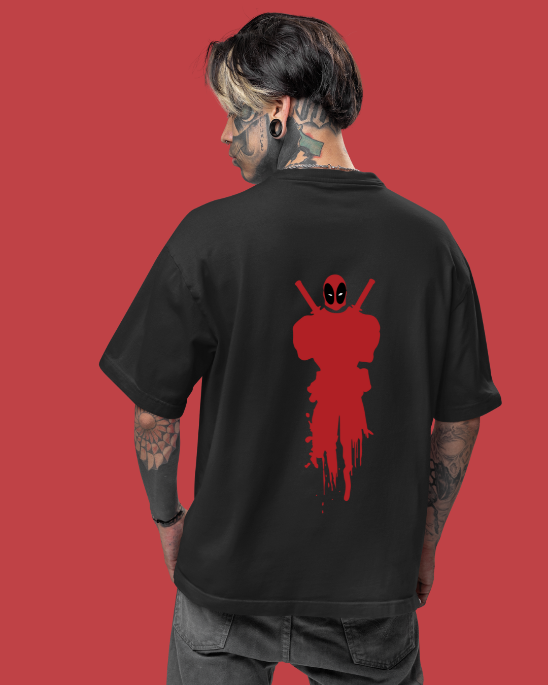 Deadpool Abstract Dual Design - Oversized Tshirt