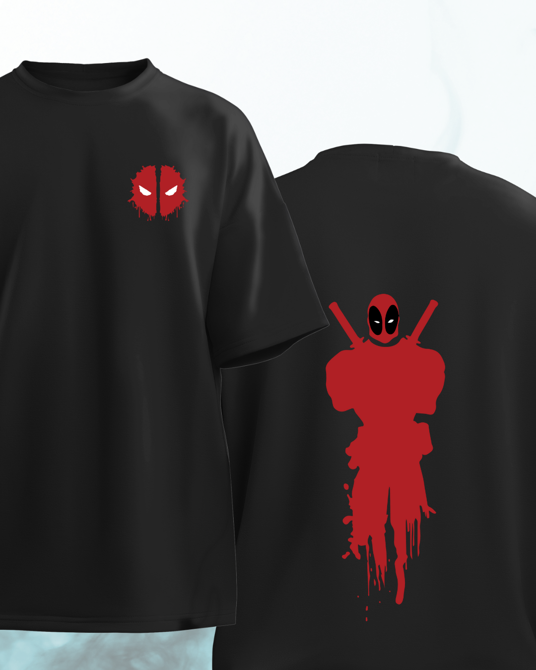 Deadpool Abstract Dual Design - Oversized Tshirt